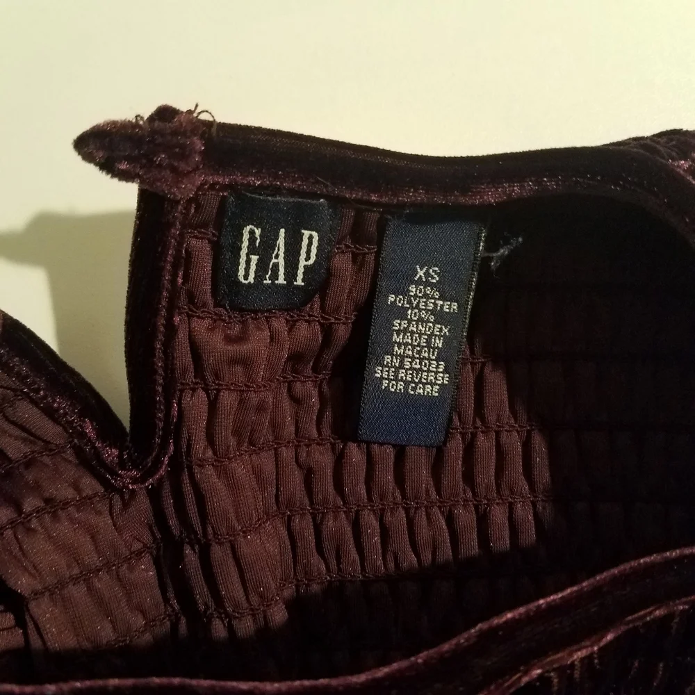 Gap Kids Size XS Dress Burgundy Wine Girls Youth Short Sleeve
